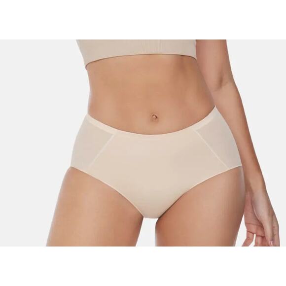 Curveez Womens Soft Comfy Brief Size S CUR4002 Smoothing Sculpt Nude - Picture 2 of 9